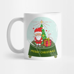 MERRY Christmas Santa Snowglobe Mug